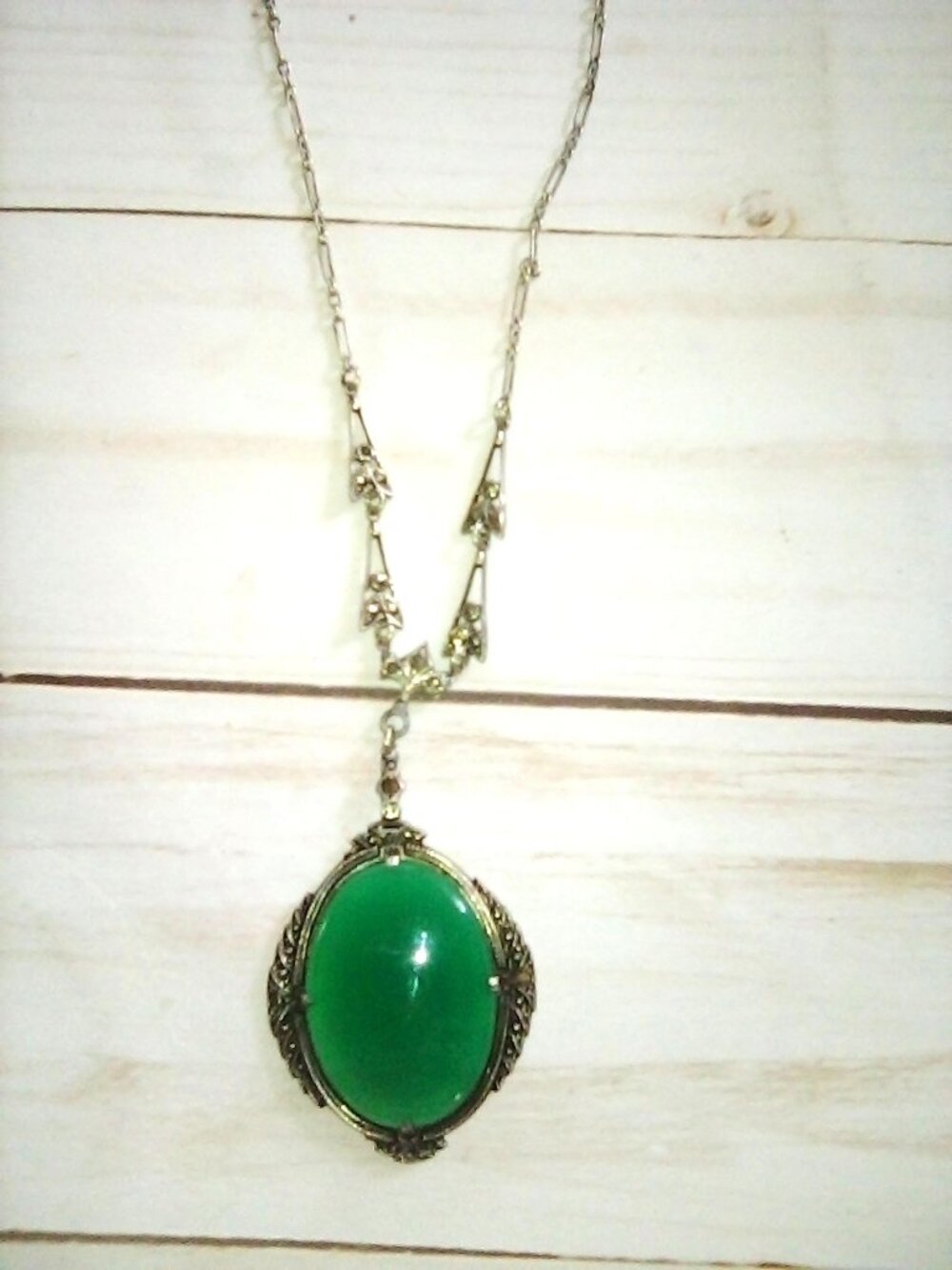 Vintage Sterling with Jadite Pendant